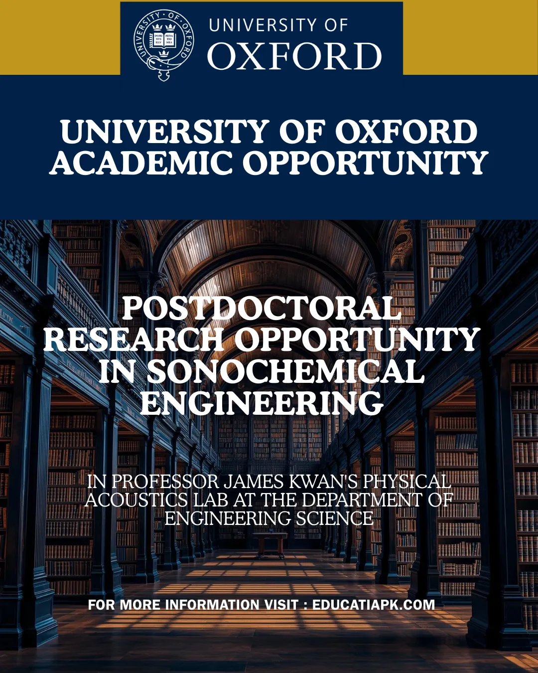 University of Oxford-Postdoc position in sonochemical engineering